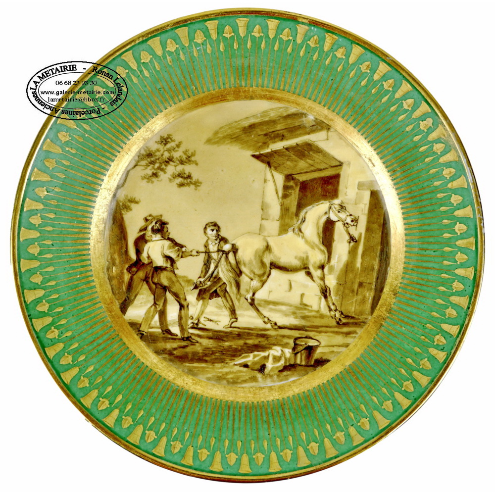 ASSIETTE en porcelaine de PARIS - Manufacture de HONORE et CIE