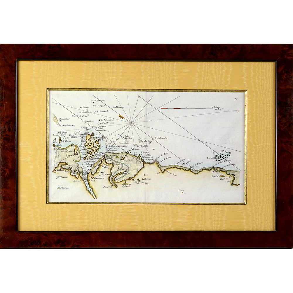 CARTE CÔTIÈRE de la BRETAGNE - N°17 - PLEUBIAN - ISLE DE BREHAT - PAIMPOL - PLOUZEC - SAINT QUAY PORTRIEUX - Ep. XVIIIe 