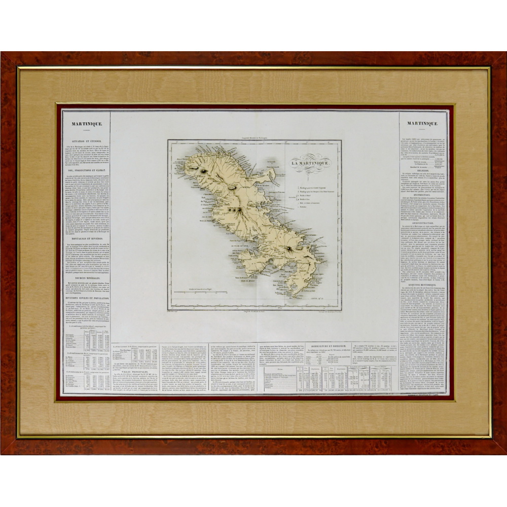 TRÈS GRANDE CARTE DE LA MARTINIQUE - Ep. MILIEU XIXe