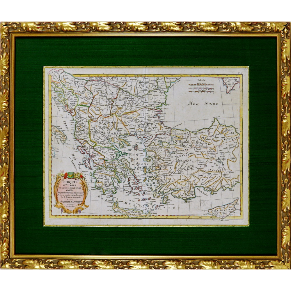 LA TURQUIE D'EUROPE et partie de celle d'Asie divisée, par grandes Provinces et Gouvernement - Ep. XVIIIe