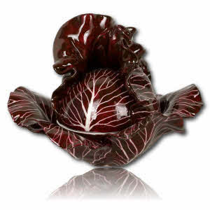 BOITE en forme de CHOU ROUGE en porcelaine de Didier GARDILLOU - Ep. CONTEMPORAINE