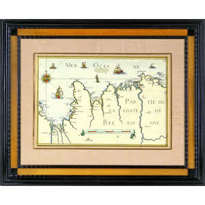 RARE CARTE MARINE DE CANCALE aux ISLES de POTERIEU - la BAIE DE SAINT MALO - POINTE SAINT CAST - HERQUY - SAINT BRIEUX - Ep. FIN XVIIe 