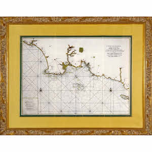 TRÈS GRANDE CARTE MARINE  CARTE PARTICULIÈRE DES COSTES DE BRETAGNE DEPUIS LA BAYE D'AUDIERNE JUSQU’À L'ISLE DE GROIX - Ep. XVIIIe