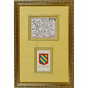 CARTE du NIVERNOIS et son BLASON - Ep. MILIEU XVIIe