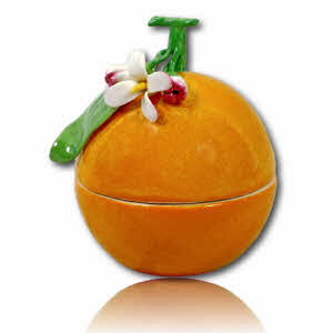 BOITE TROMPE L'OEIL en forme de MANDARINE en porcelaine de Didier Gardillou 