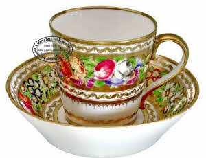 PARIS - Manufacture de LOCRÉ - Grande TASSE à CHOCOLAT et sa SOUCOUPE - Ep. XVIIIe
