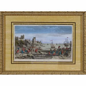 VUE D'OPTIQUE du HAVRE - VUE DU PORT ET DES CHANTIER DU HAVRE - Ep. XVIIIe