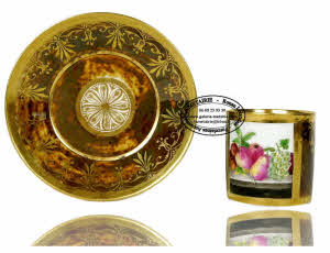 FRANCE  - Manufacture INDÉTERMINÉE - TASSE et sa SOUCOUPE - Ep. CONSULAT / EMPIRE