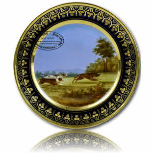ASSIETTE en porcelaine de PARIS - ATTRIBUÉE à la Manufacture de DARTE à PARIS - Ep. EMPIRE