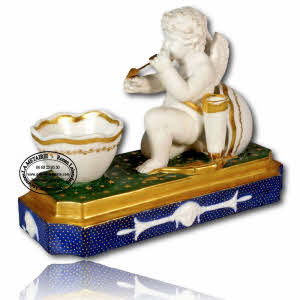 RARE ENCRIER en porcelaine de PARIS - Ep. EMPIRE 