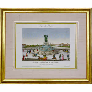 PARIS - VUE DE LA FONTAINE DE L’ÉLÉPHANT - SUR LA PLACE DE LA BASTILLE - Ep. XIXe (CIRCA 1830)