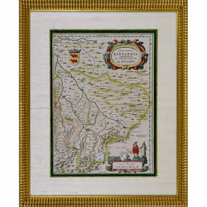 RARE CARTE DE LA PRINCIPAUTE DE BEARN (SUD OUEST) - Ep. XVIIe (CIRCA 1640)