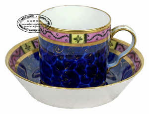 TASSE et sa SOUCOUPE en porcelaine de PARIS - Manufacture de LOCRE 