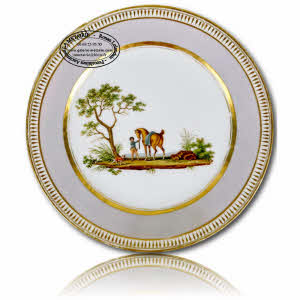 ASSIETTE en porcelaine de PARIS - Manufacture de DAGOTY à PARIS - Ep. DÉBUT XIXe