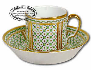 CHOISY LE ROI - TASSE "Litron" et sa SOUCOUPE - Ep. XVIIIe